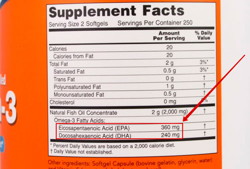 Как узнать сколько EPA и DHA в Омега-3
